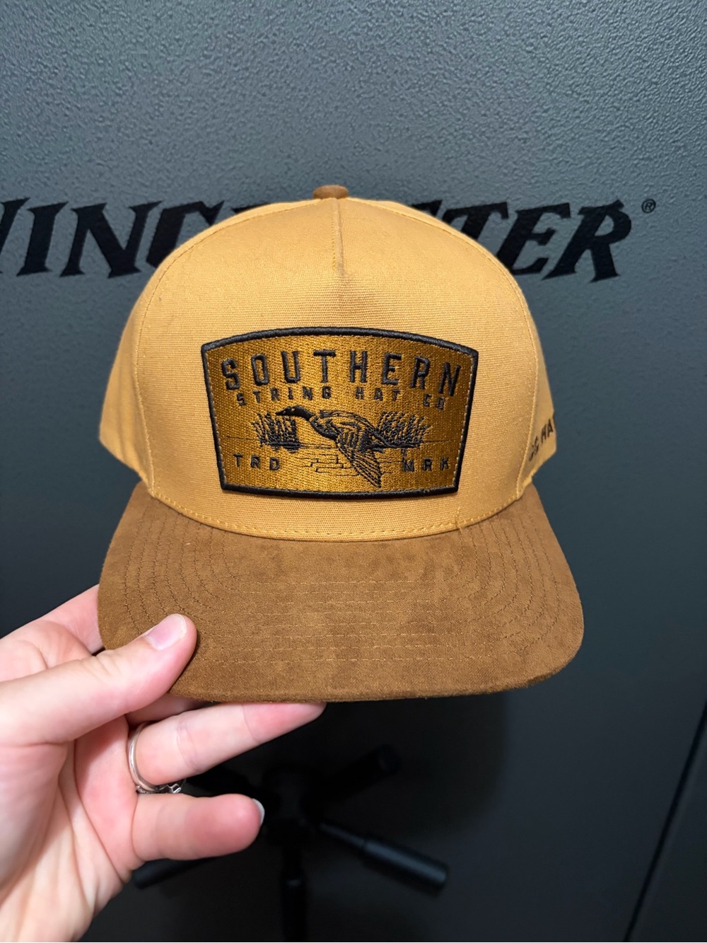 Men's Two-Tone Mustard and Brown Patch Cap